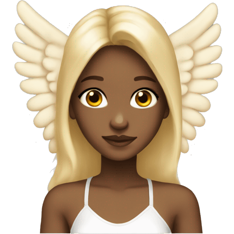 Blonde Girl Brown Big eyes Angel Wings  emoji