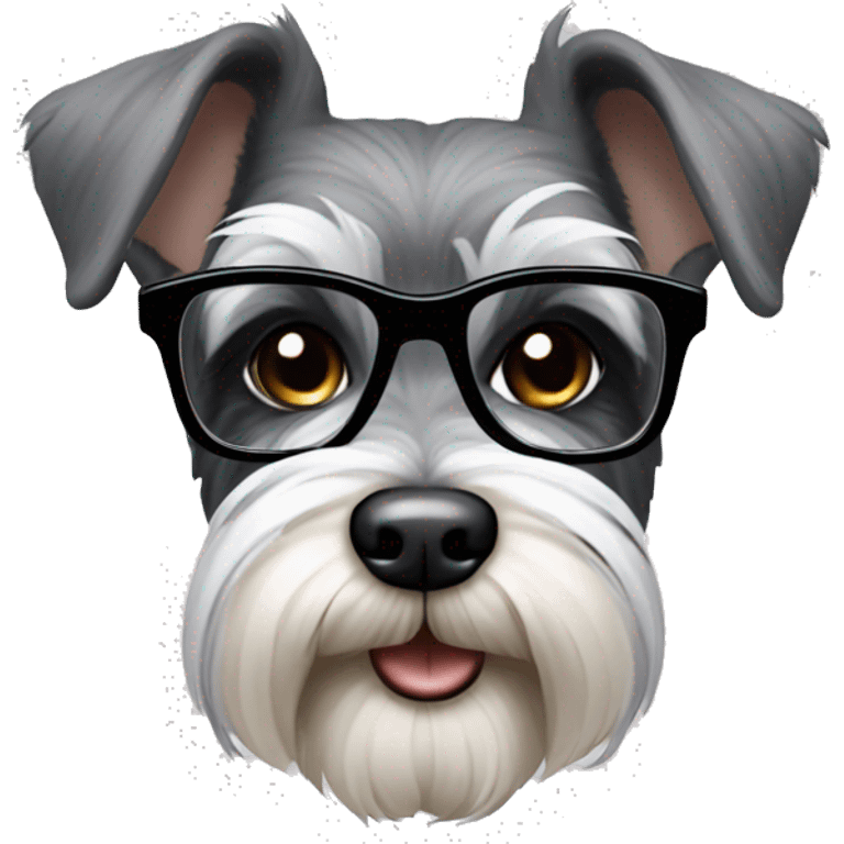 Schnauzer in glasses emoji