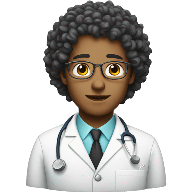 Curly haired doctor emoji