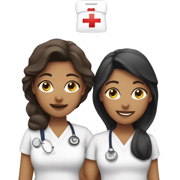 3 latin female friends who are nurses  emoji