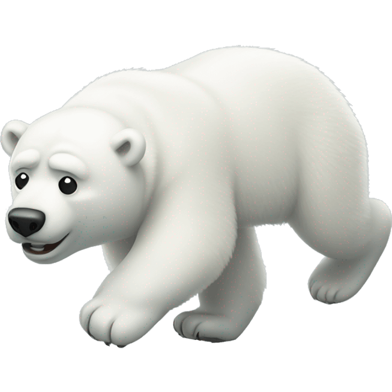 polar bear rolling around  emoji