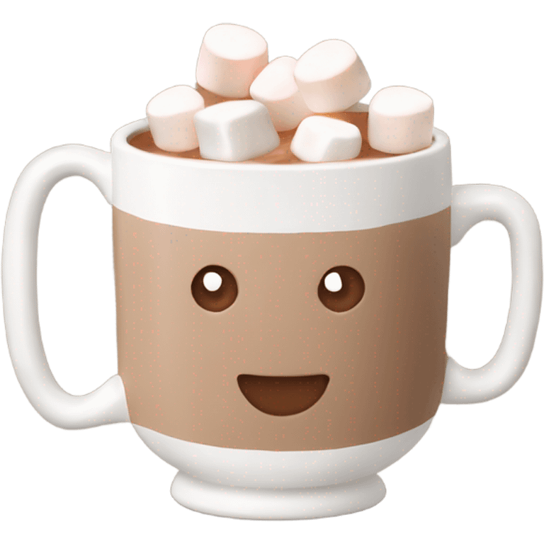 Light beige mug of hot chocolate with marshmallows  emoji