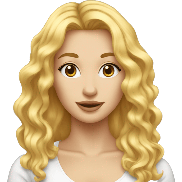 Selfie d’une belle femme avec les cheveux blond  emoji