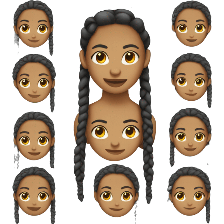 creole mauritian teenage girl with braids emoji