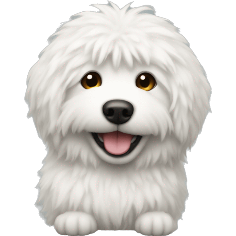 white fluffy dog emote emoji