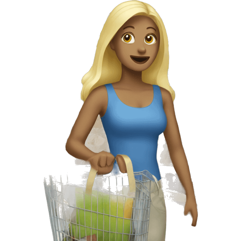 white woman buying shopping emoji