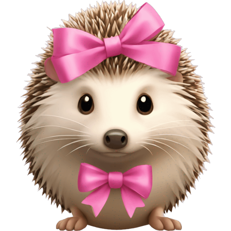 Hedgehog with pink bow emoji