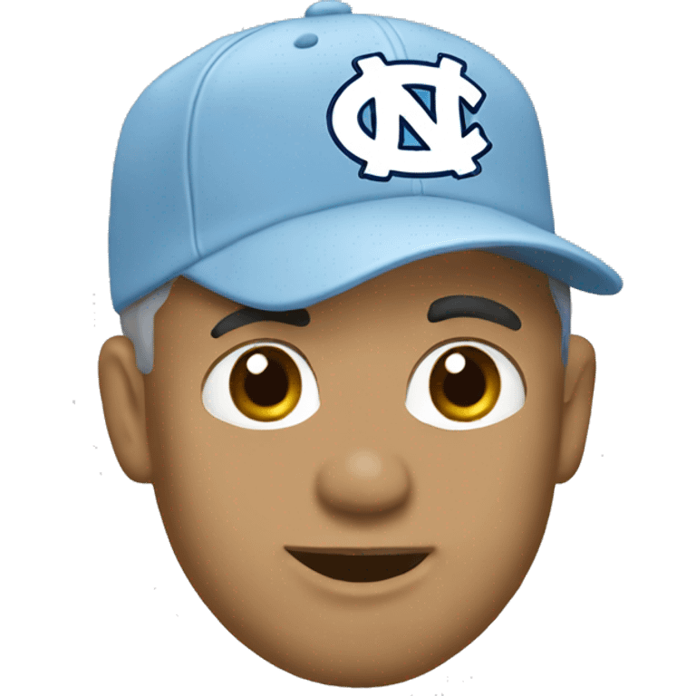 White male wearing North Carolina Tar Heels emoji