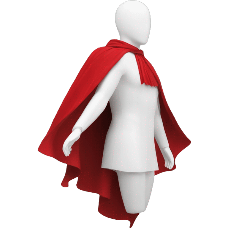 faceless white mannequin flying red cape emoji