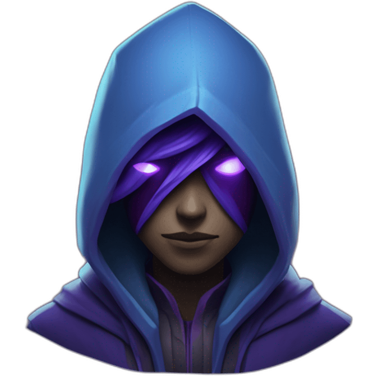 Riot Games Valorant Omen Video game character blue purple hooded assassin themed character shrouded wraith emoji