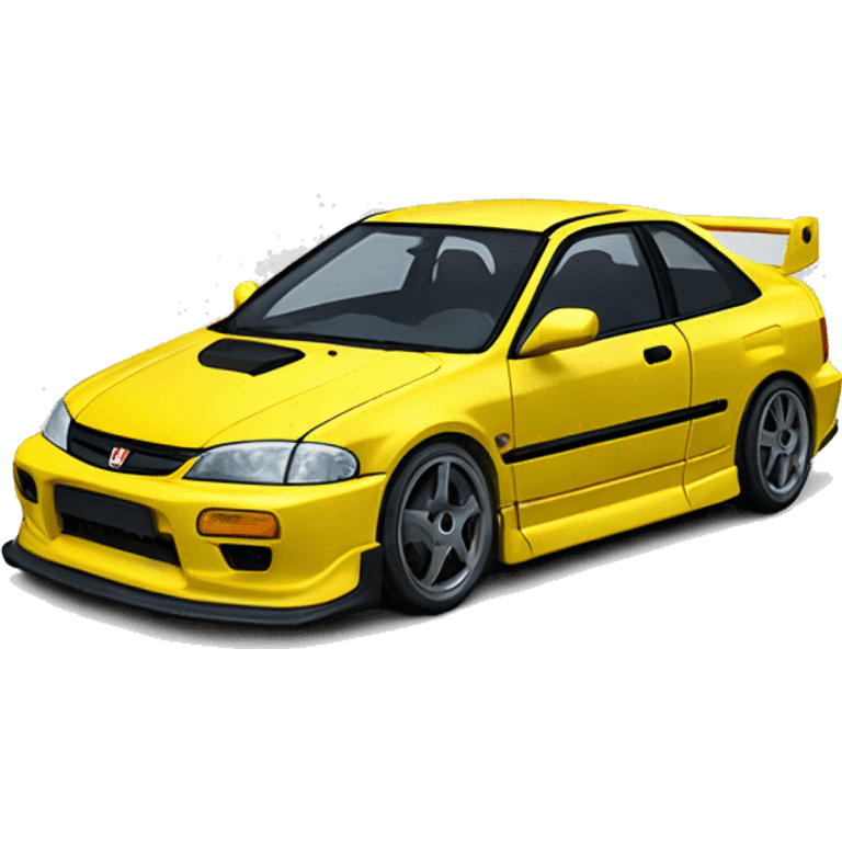 yellow Honda-Civic-EK9 with body kit , 3/4 front vi emoji