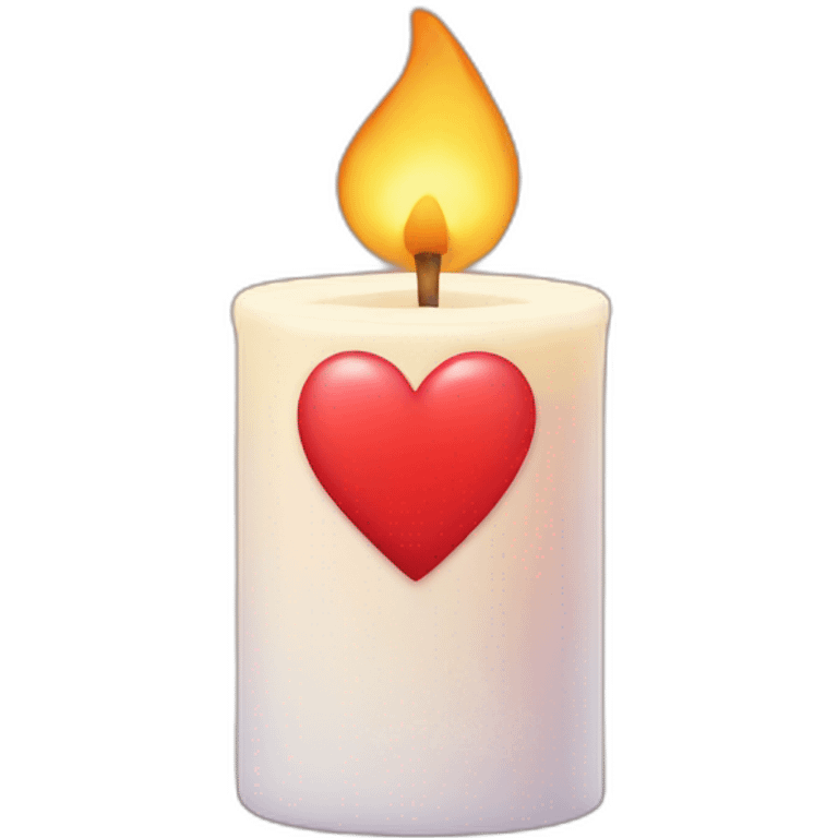 Candle with heart-shaped flame emoji