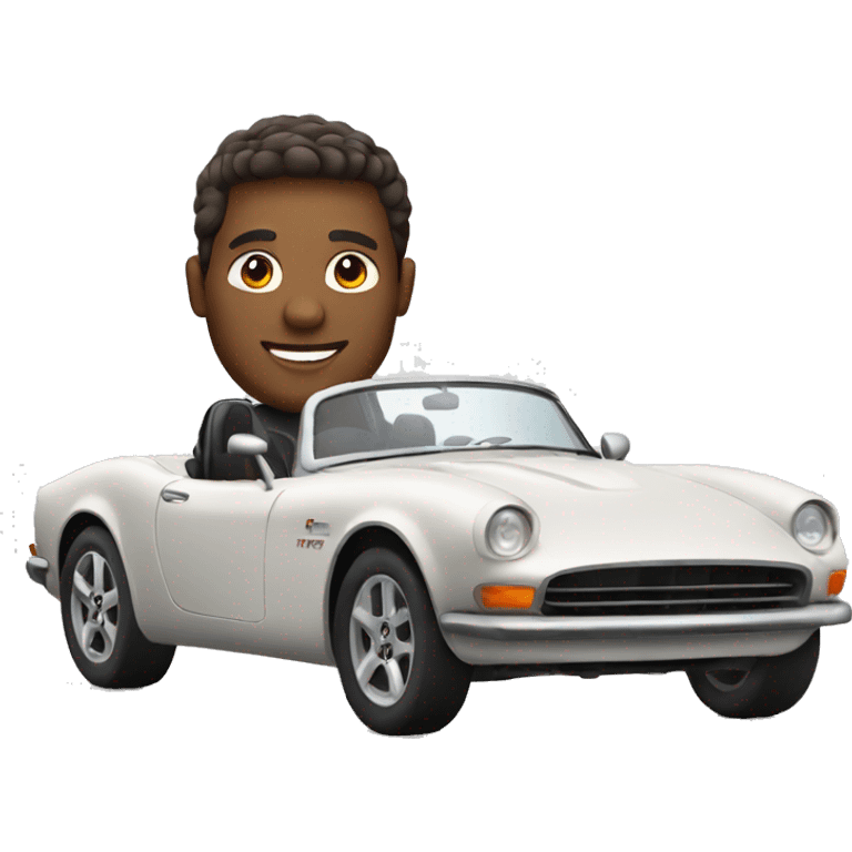 man driving sports car emoji