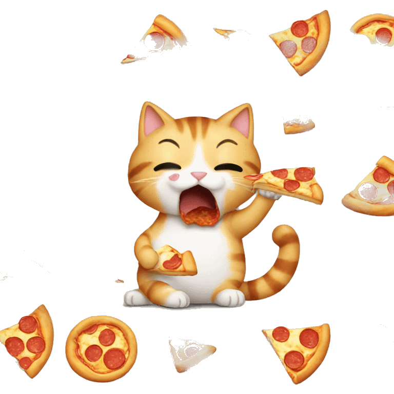 Cat eating pizza  emoji