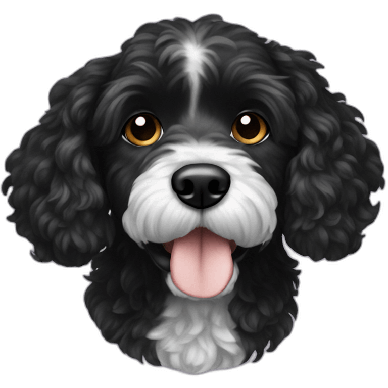 Dog black cockapoo emoji