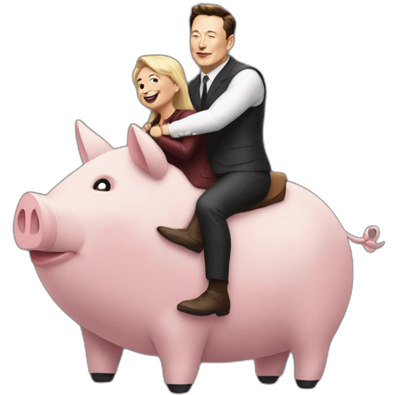 elon musk piggy ride someone emoji