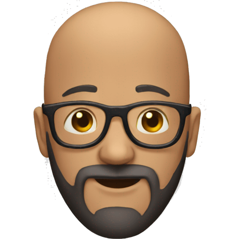 bald man with beard and glasses birthday emoji