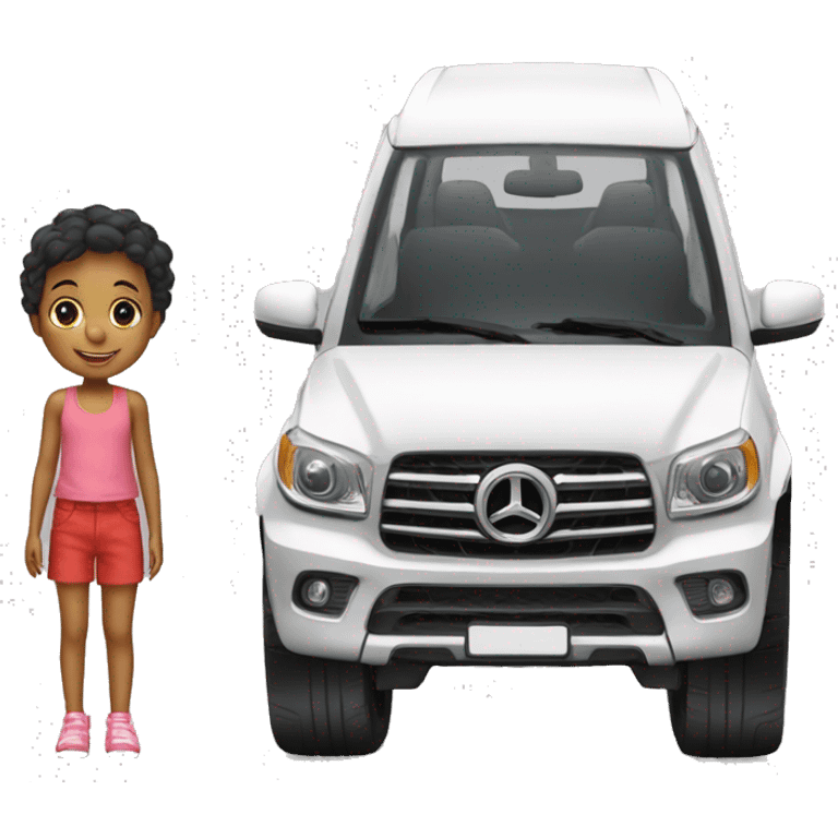 Enfant de 5ans avec une voiture luxe emoji