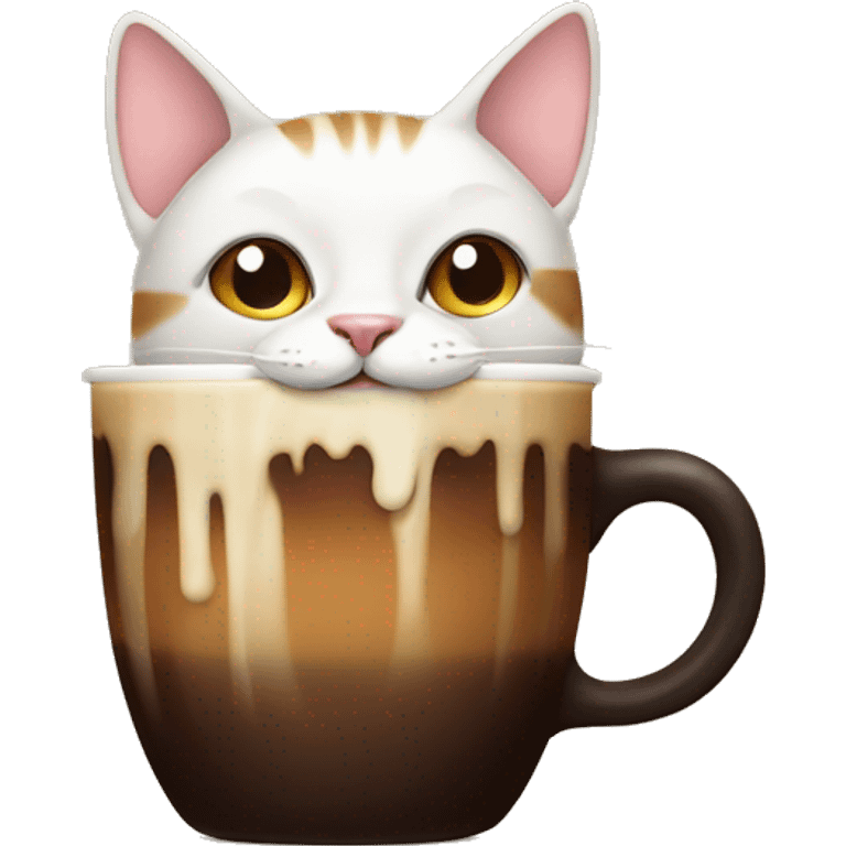 Cat with coffe emoji