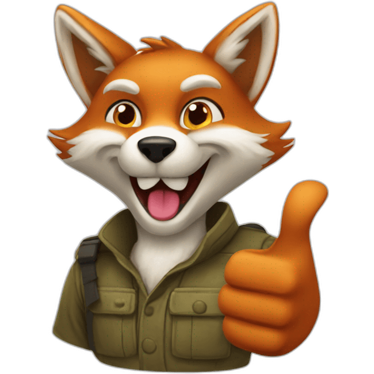 thumbs up fox  emoji