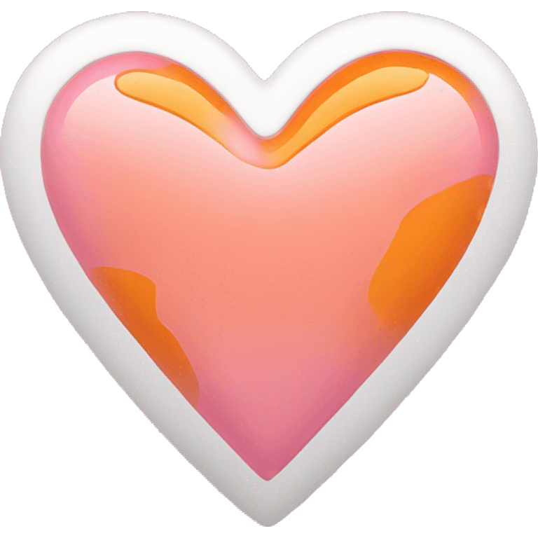 Pink orange and white heart emoji