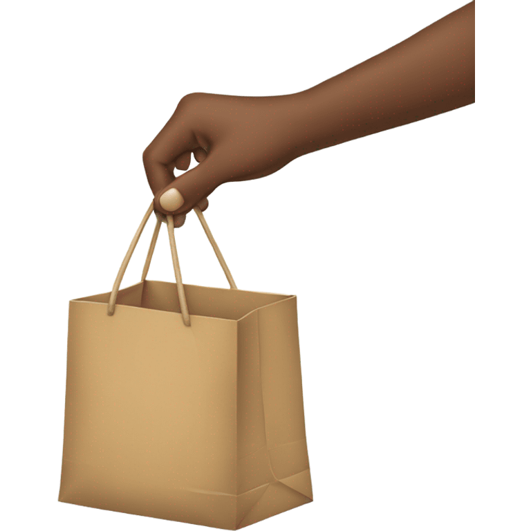 A hand pulling an item out of a bag or box. emoji