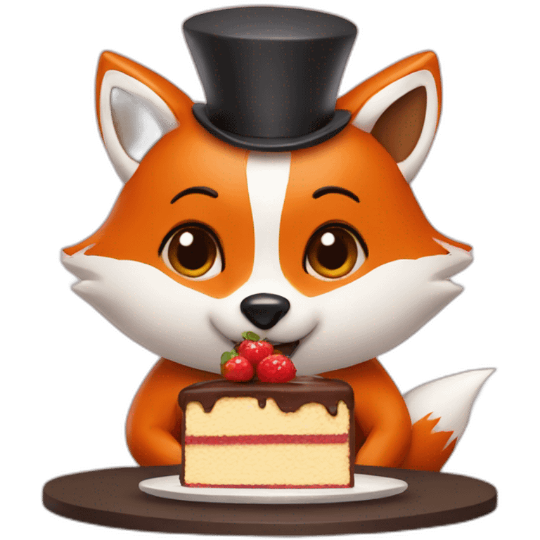 fox offering cake emoji