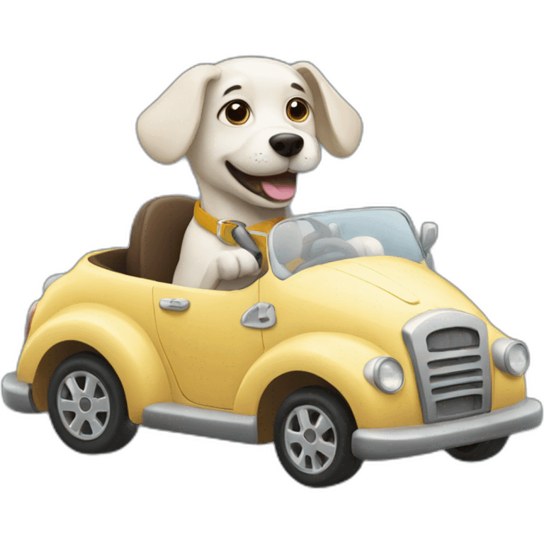 dog driving car emoji