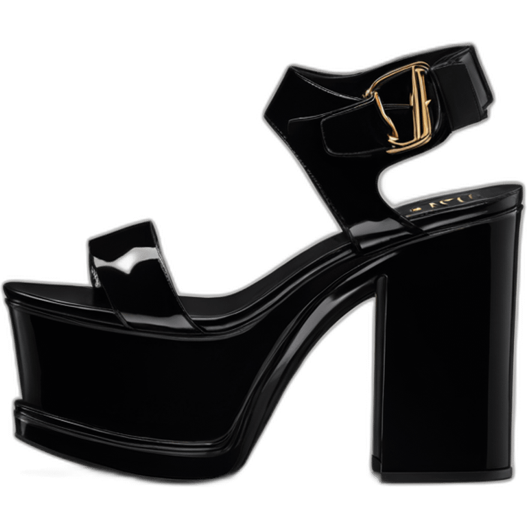 Ysl heel sandal TRIBUTE PLATFORM SANDAL black PATENT LEATHER emoji