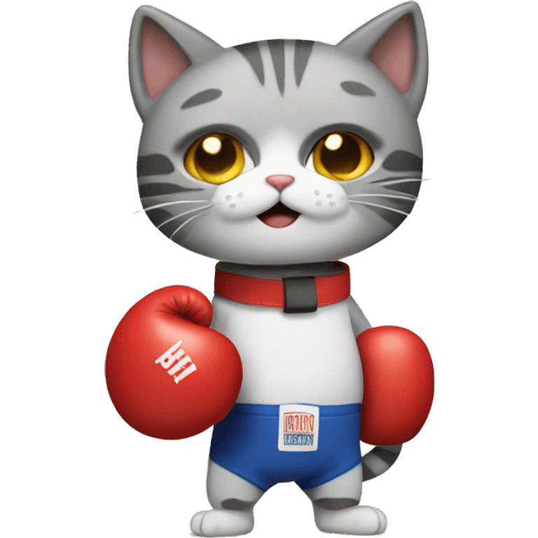 Cat with boxing gloves emoji