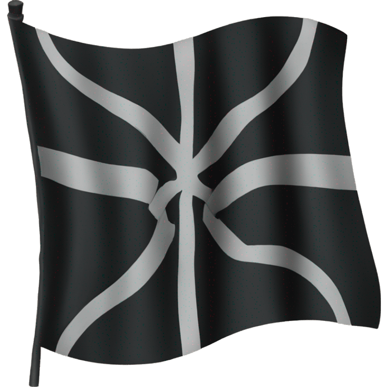 black flag with celtic cross emoji