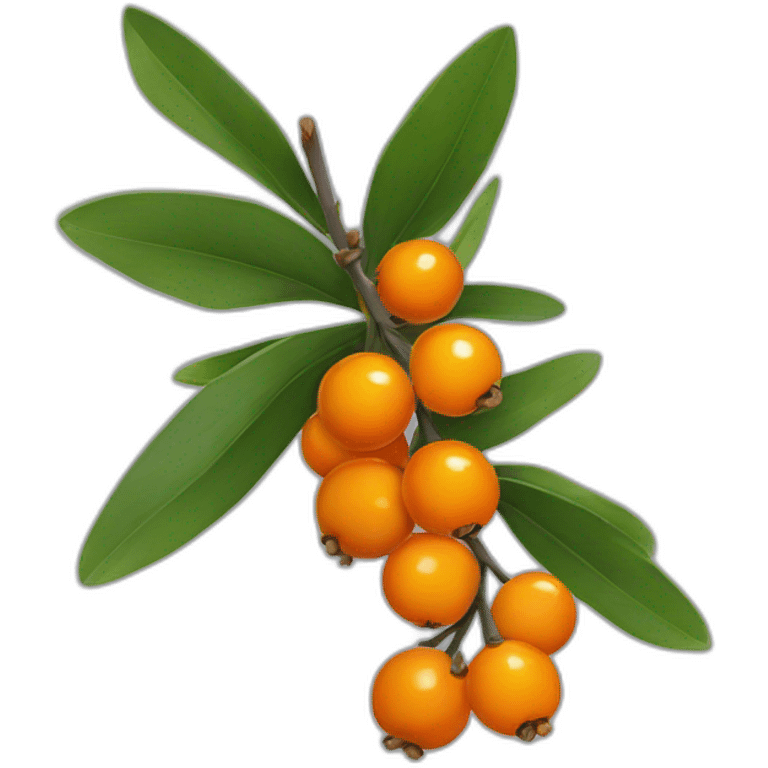 a sprig of sea buckthorn emoji