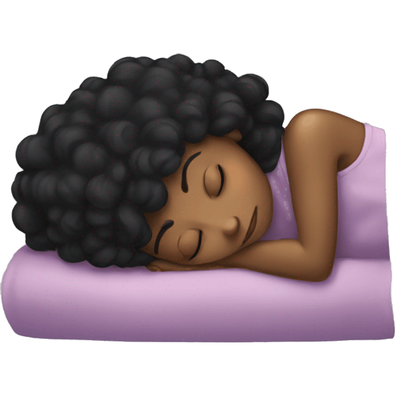 Black hair girl sleeping  emoji