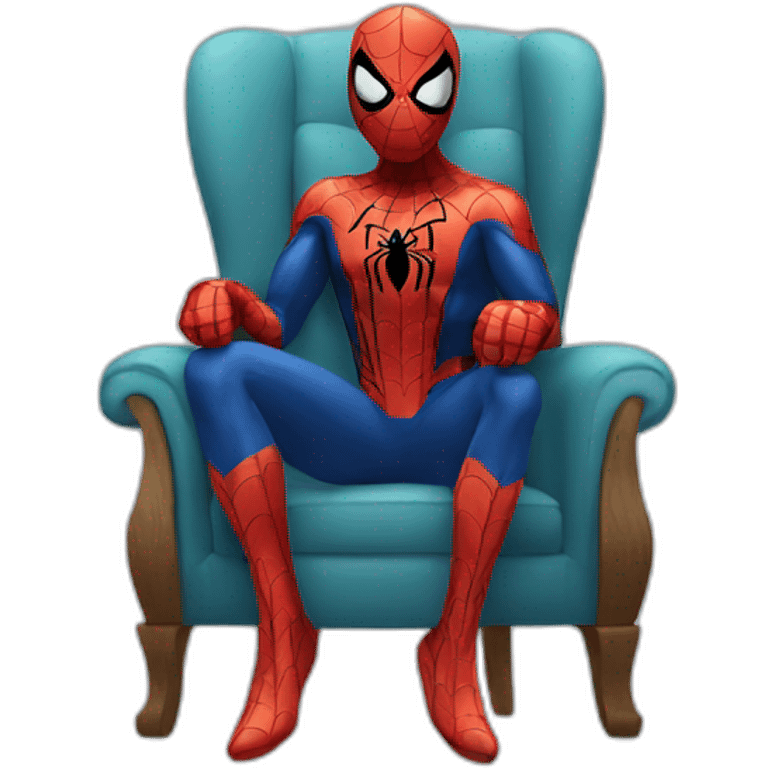 spiderman sitting in chair emoji