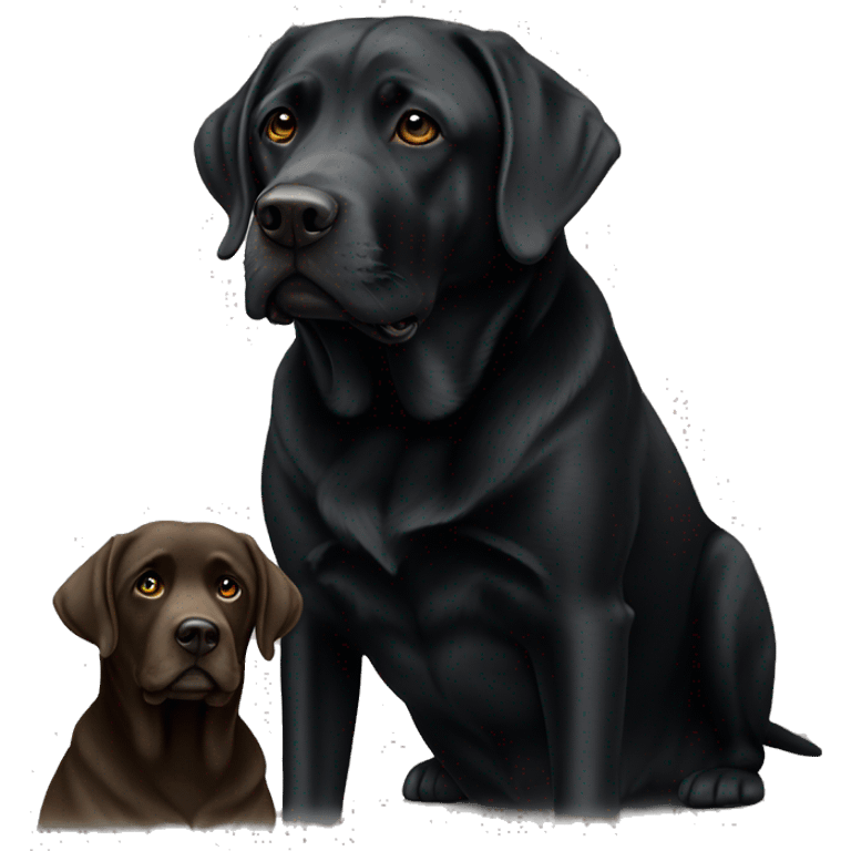 two black Labradors, one is old emoji