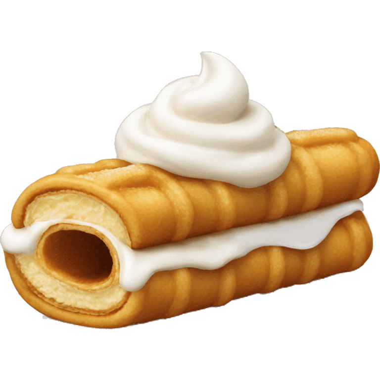 Filled cream horizontal churro  emoji