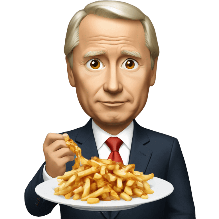 The Russian president is eating a poutine emoji