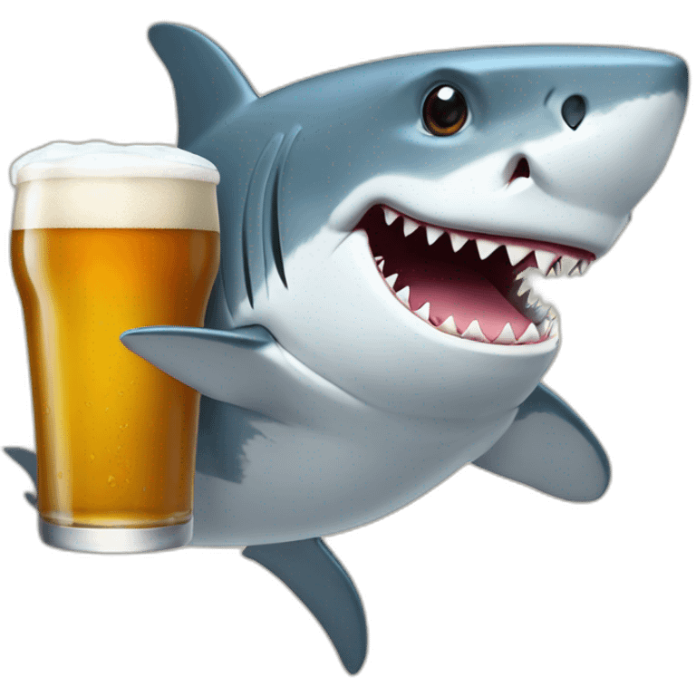 Shark having a pint emoji