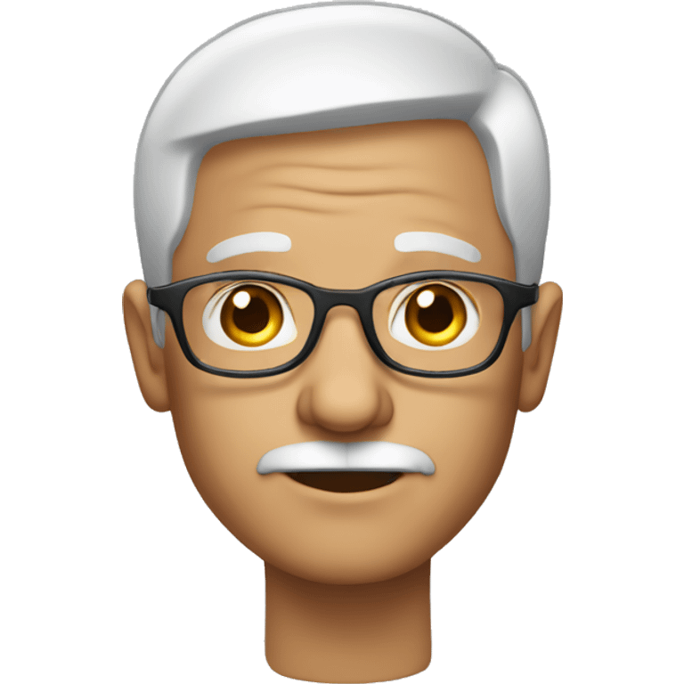 Old man clean shaven with clear rim glasses emoji