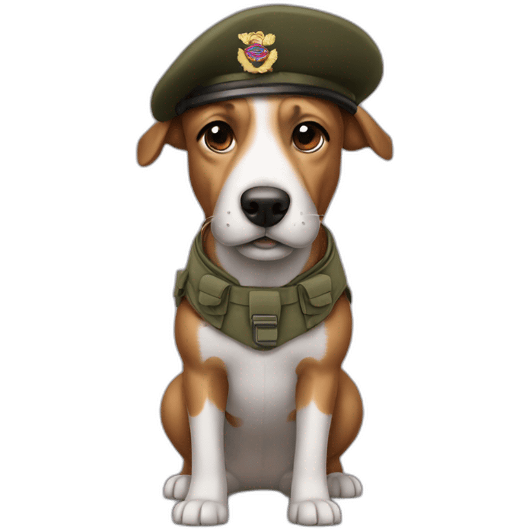 Dog wearing a parachute regiment beret emoji