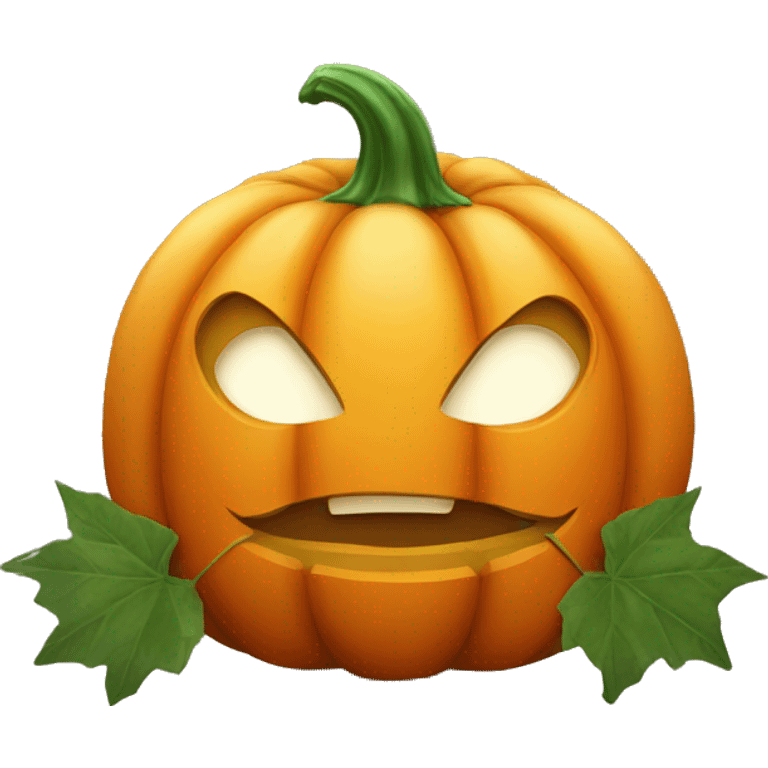 Pumpkin with leaves emoji