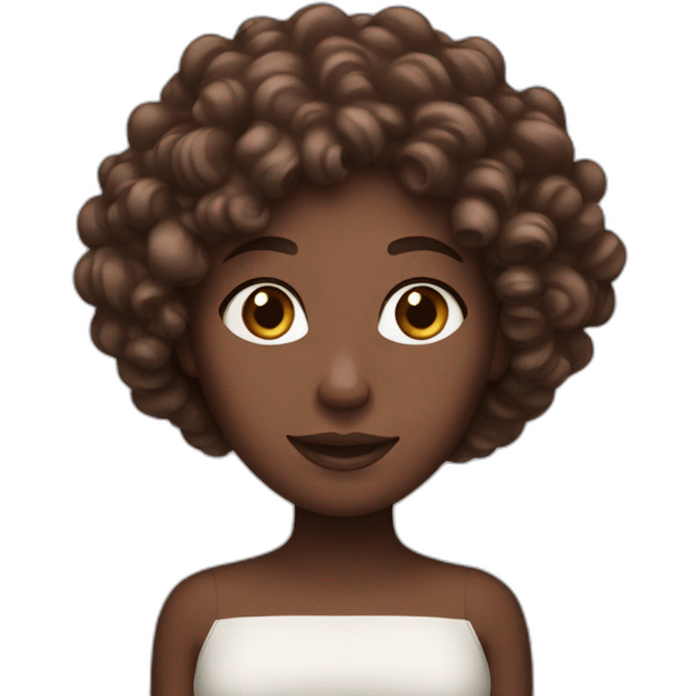 white woman with chocolate-colored curls emoji