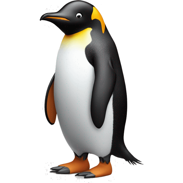 A penguin, but his head is an apple. He is wearing crocs on his feet emoji