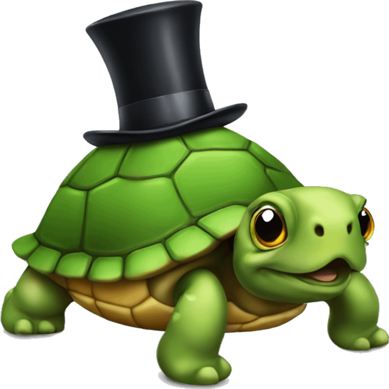 turtle with tophat emoji