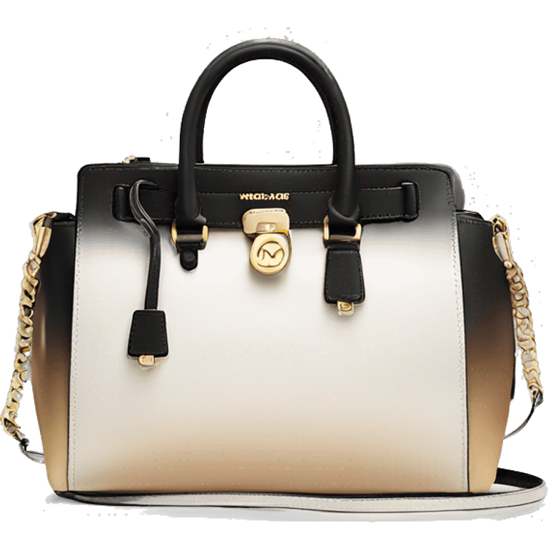 Realistic cream to black ombre michael kors satchel purse. emoji