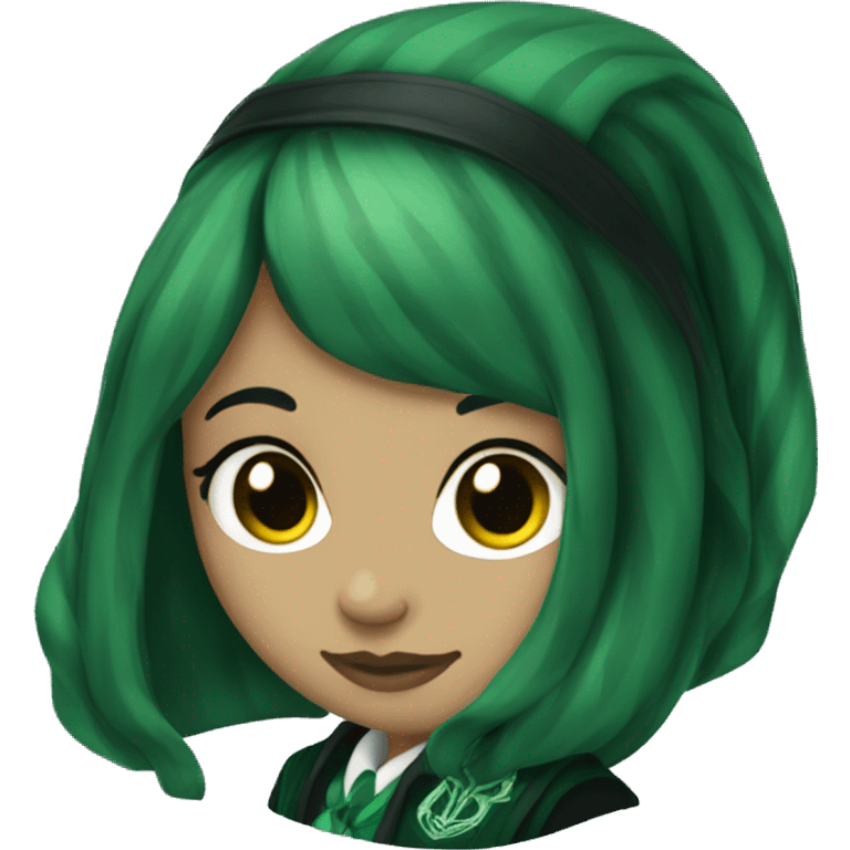 Slytherin girl green hai emoji