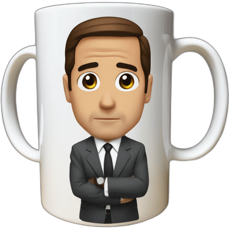 Michael Scott on a mug emoji