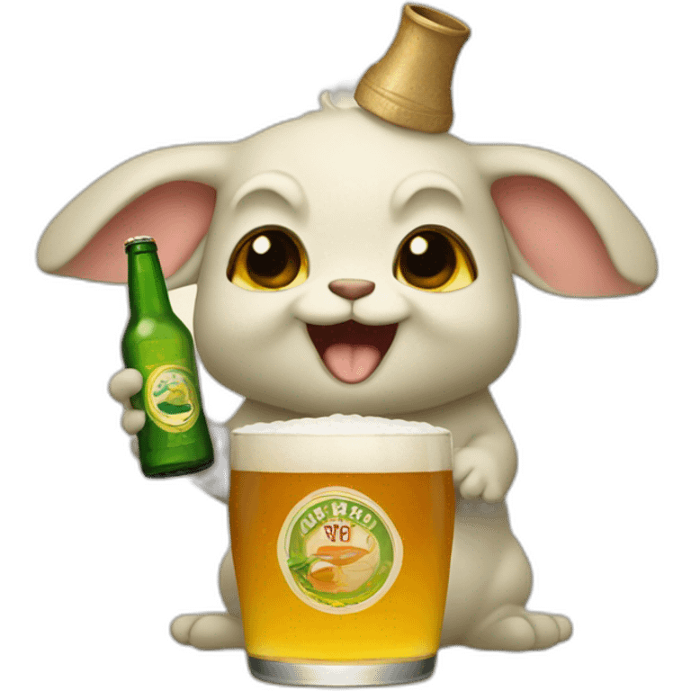 grogu with the beer emoji