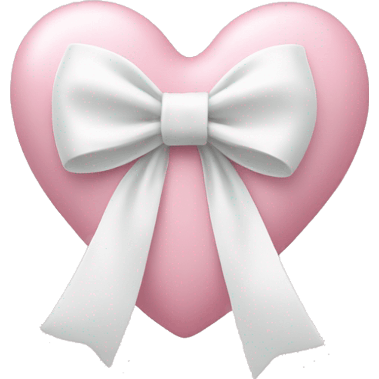 Pastel pink heart with white bow emoji