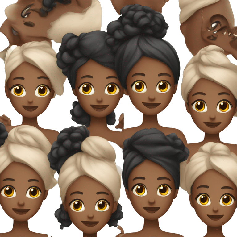 Skin care on black girl emoji